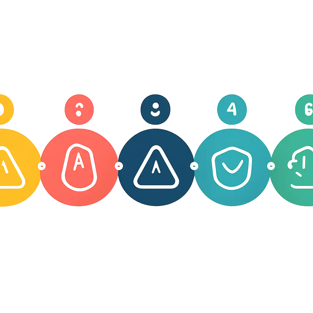 Five numbered circular icons connected by arrows in a horizontal flow, Common Mistakes and Safety steps, UP Satta King