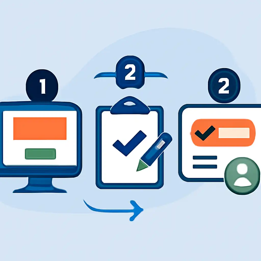 Annotated step diagram: checking results process with numbered callouts, UP Satta King